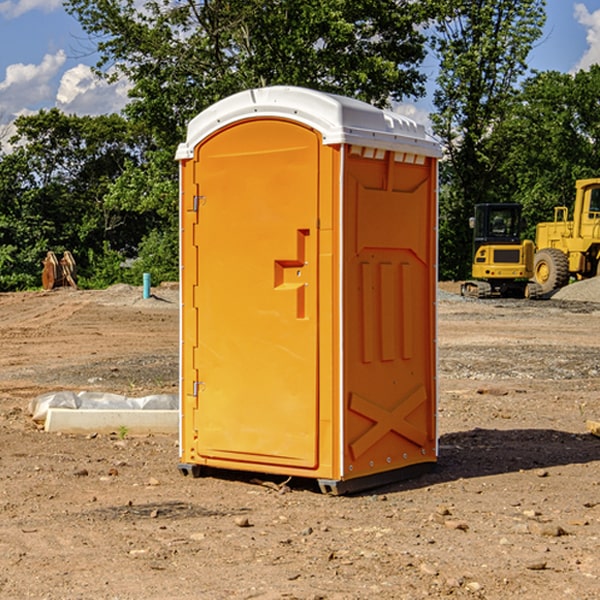 how often are the portable restrooms cleaned and serviced during a rental period in Pamplin City Virginia